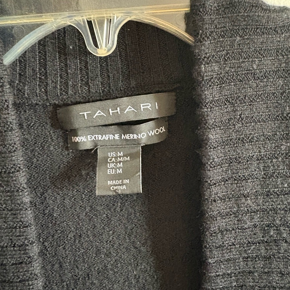 Tahari Black Merino Wool Vest - Picture 2 of 6